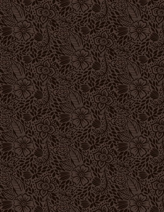 Floralscape Small Floral Dark Brown - Wilmington Prints