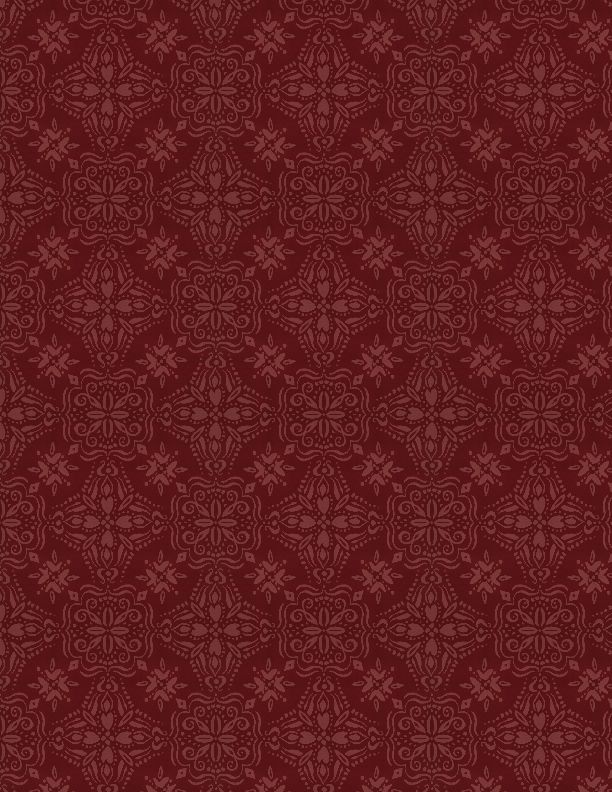 Floralscape Fancy Grid Red - Wilmington Prints