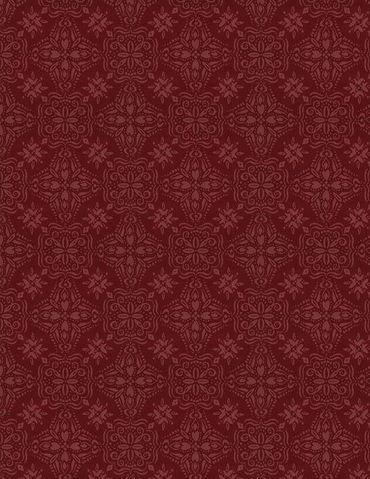 Floralscape Fancy Grid Red - Wilmington Prints