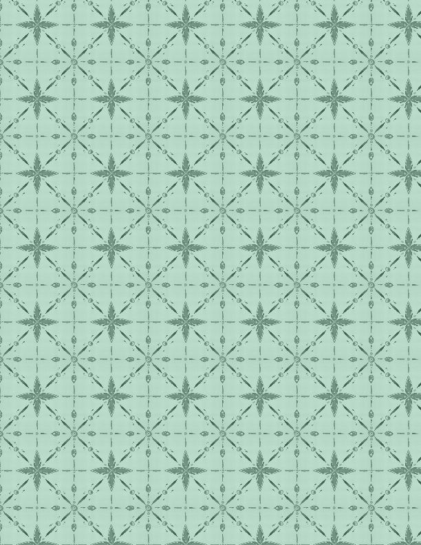 Floralscape Star Grid Teal - Wilmington Prints