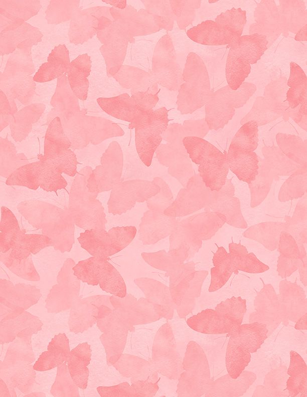 Daydream Garden: Tonal Butterflies Pink - By: Wilmington Prints