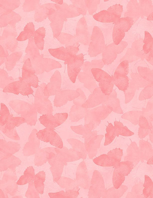 Daydream Garden: Tonal Butterflies Pink - By: Wilmington Prints