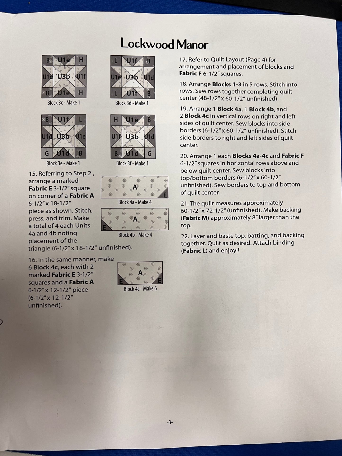 Lockwood Manner Quilt Kit - Wilmington Prints