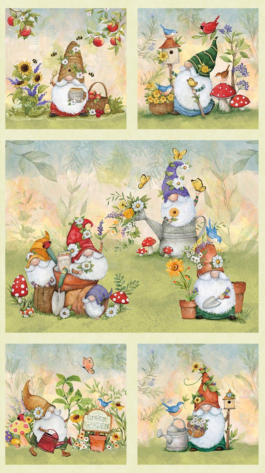 Gnome and Garden 39772 734 Multi Panel Wilmington Prints
