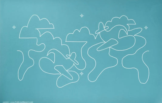 Airplanes in Clouds by Dave Hudson - Full Line Stencil #40003