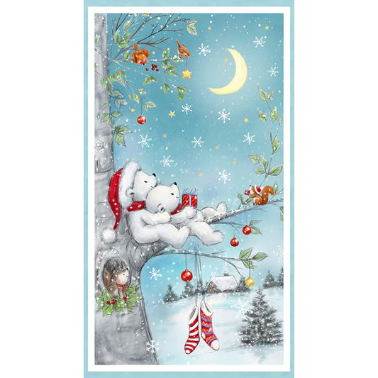 Woodland Gifts 24" Large Panel Multi By Makiko for Wilmington Prints.