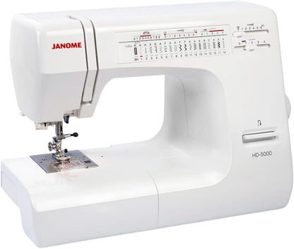 Janome HD5000 Heavy-Duty Mechanical Sewing Machine for Beginners White