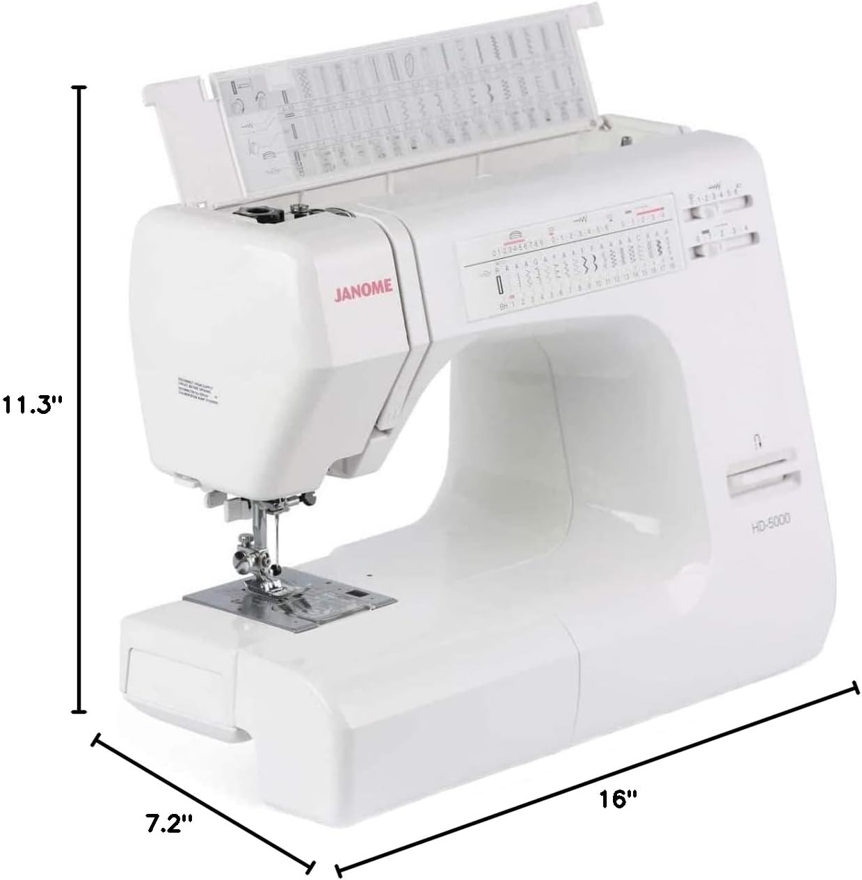 Janome HD5000 Heavy-Duty Mechanical Sewing Machine for Beginners White
