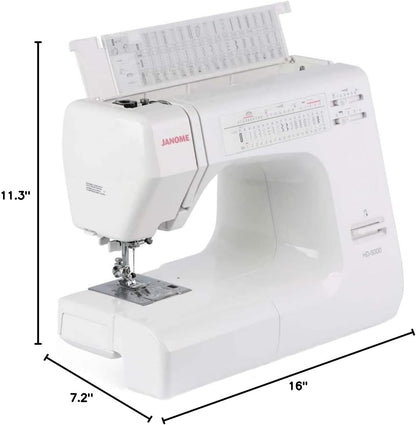 Janome HD5000 Heavy-Duty Mechanical Sewing Machine for Beginners White