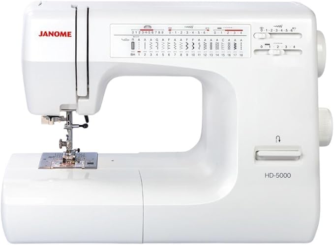 Janome HD5000 Heavy-Duty Mechanical Sewing Machine for Beginners White