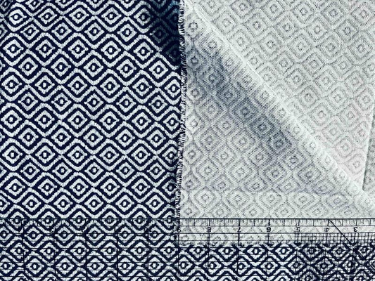 Rythym Navy Cotton Canvas Fabric
