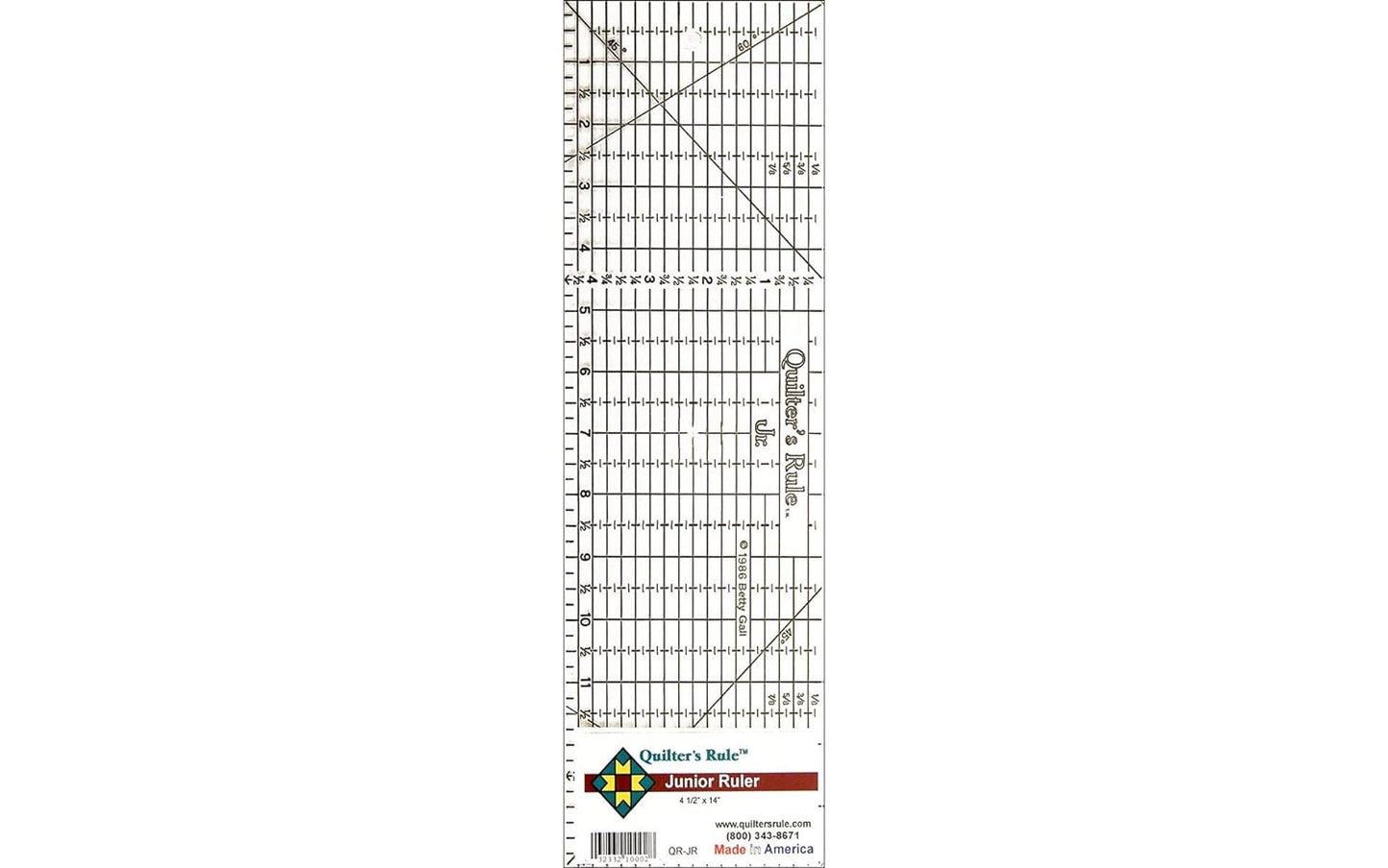 Quilter's Rule Junior Ruler 4.5x14" Black
