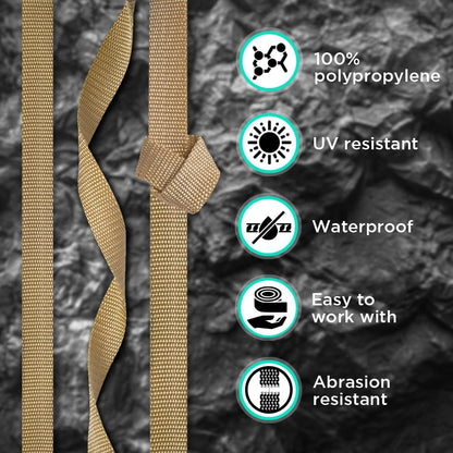 Nylon Strapping/Webbing Tan 1.5" Width