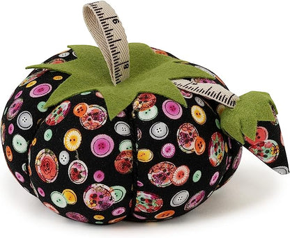 Dritz Tomato, 4", Black Button Print Pin Cushion