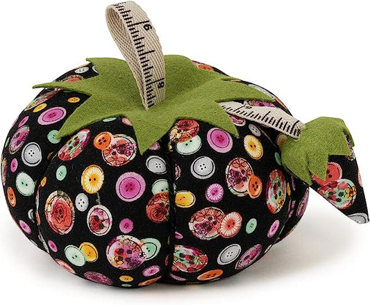 Dritz Tomato, 4", Black Button Print Pin Cushion