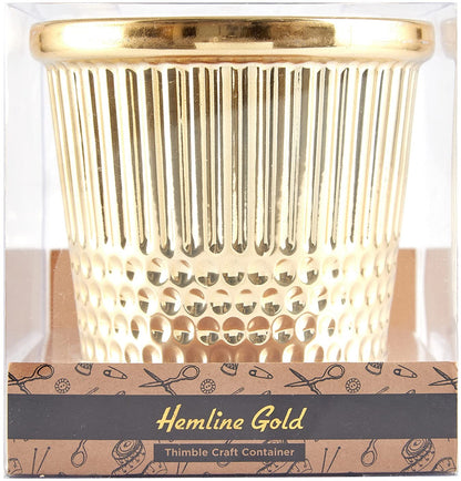 Hemline Gold Thimble Craft Container