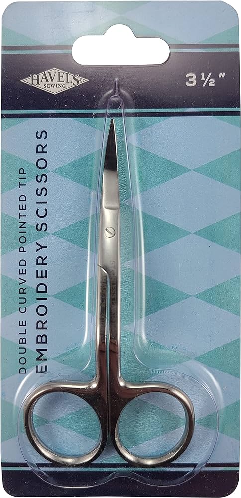 Havels 3.5" Double Curved Pointed Tip Embroidery Scissors