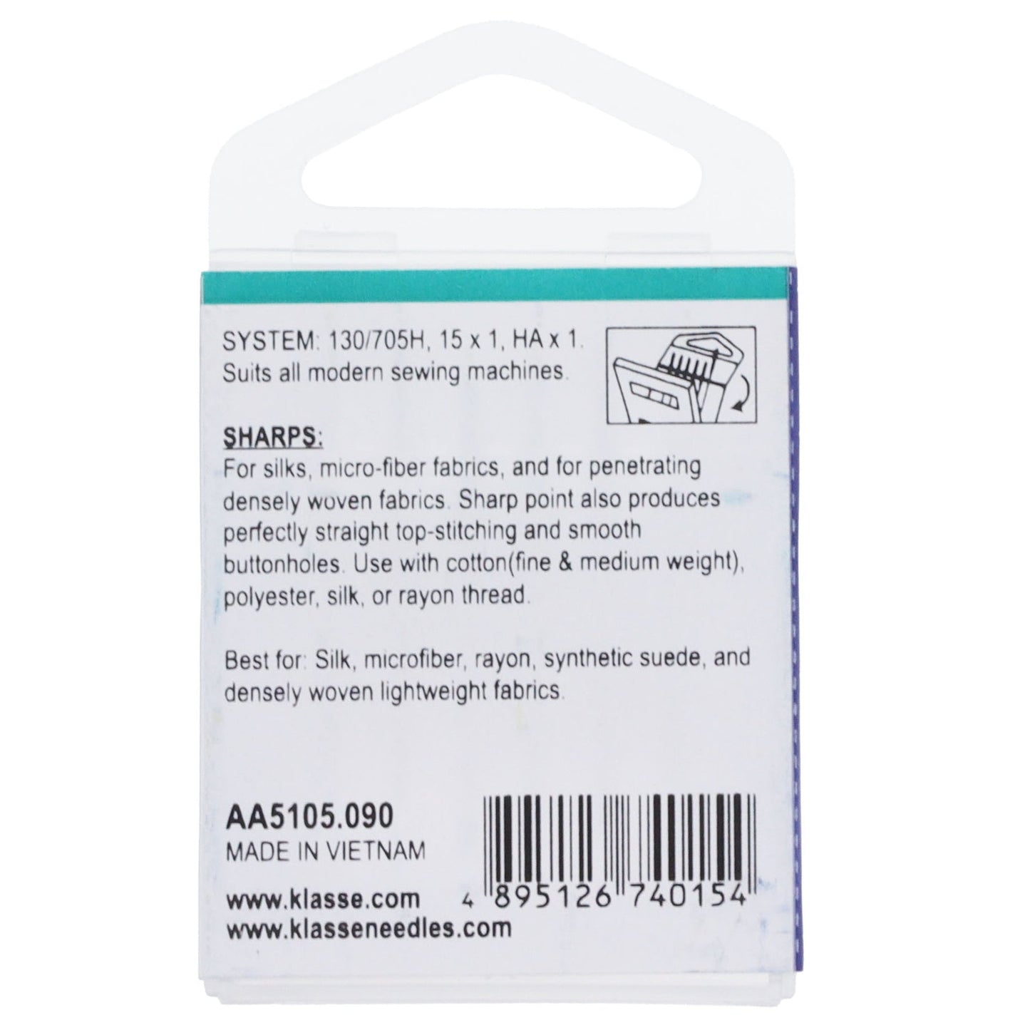 Klasse Sharp/Microtex 90/14, 6 Needles