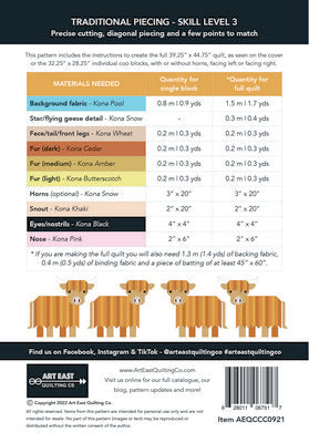 Cattle Call - a Highland Coo Quilt Pattern