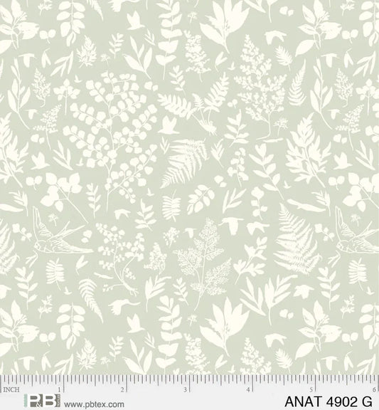 AU Naturel Ferns Loose Green - P&B Textiles