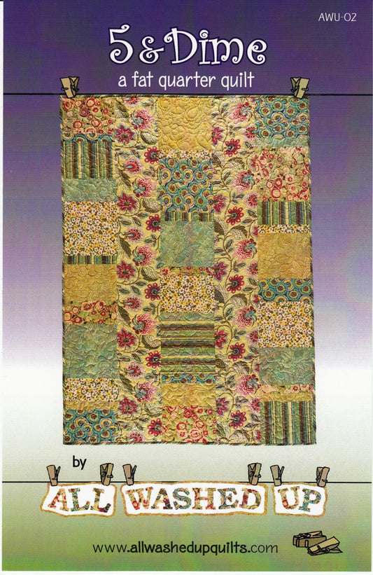 5 & Dime a Fat Quarter Quilt Pattern - All Washed Up