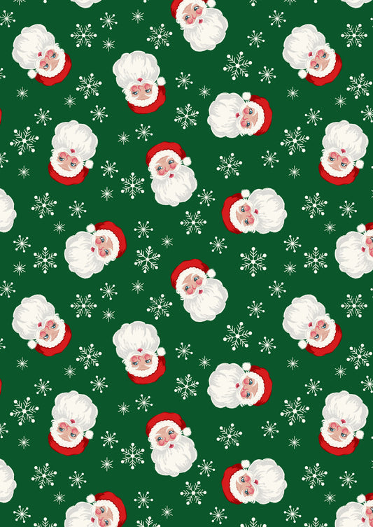 Santa on green (with pearl) - Lewis & Irene