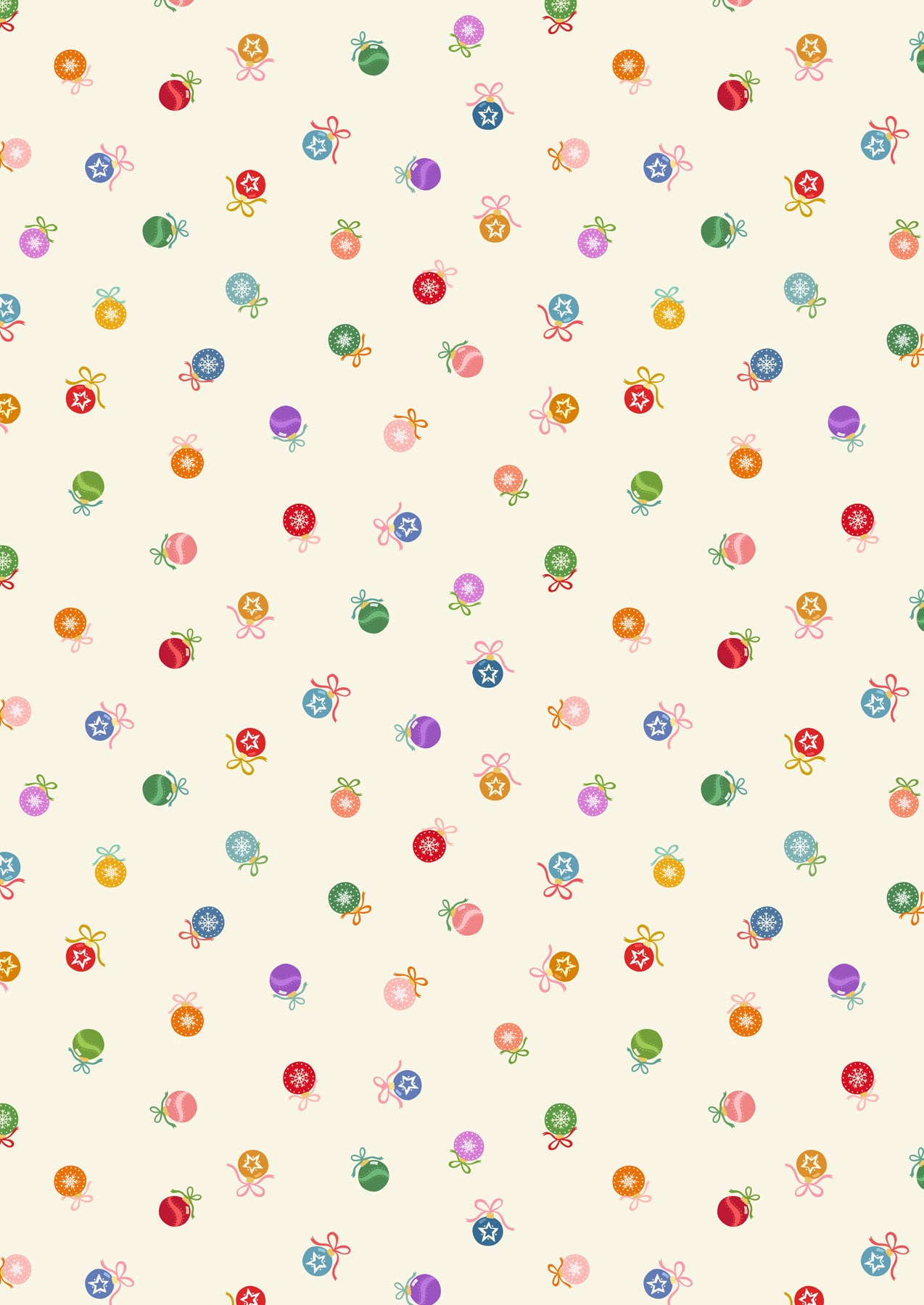 Baubles on cream (with gold metallic) - Lewis & Irene