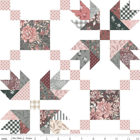 A Walk on the Prairie Prairie Chain Cheater White - Riley Blake Designs