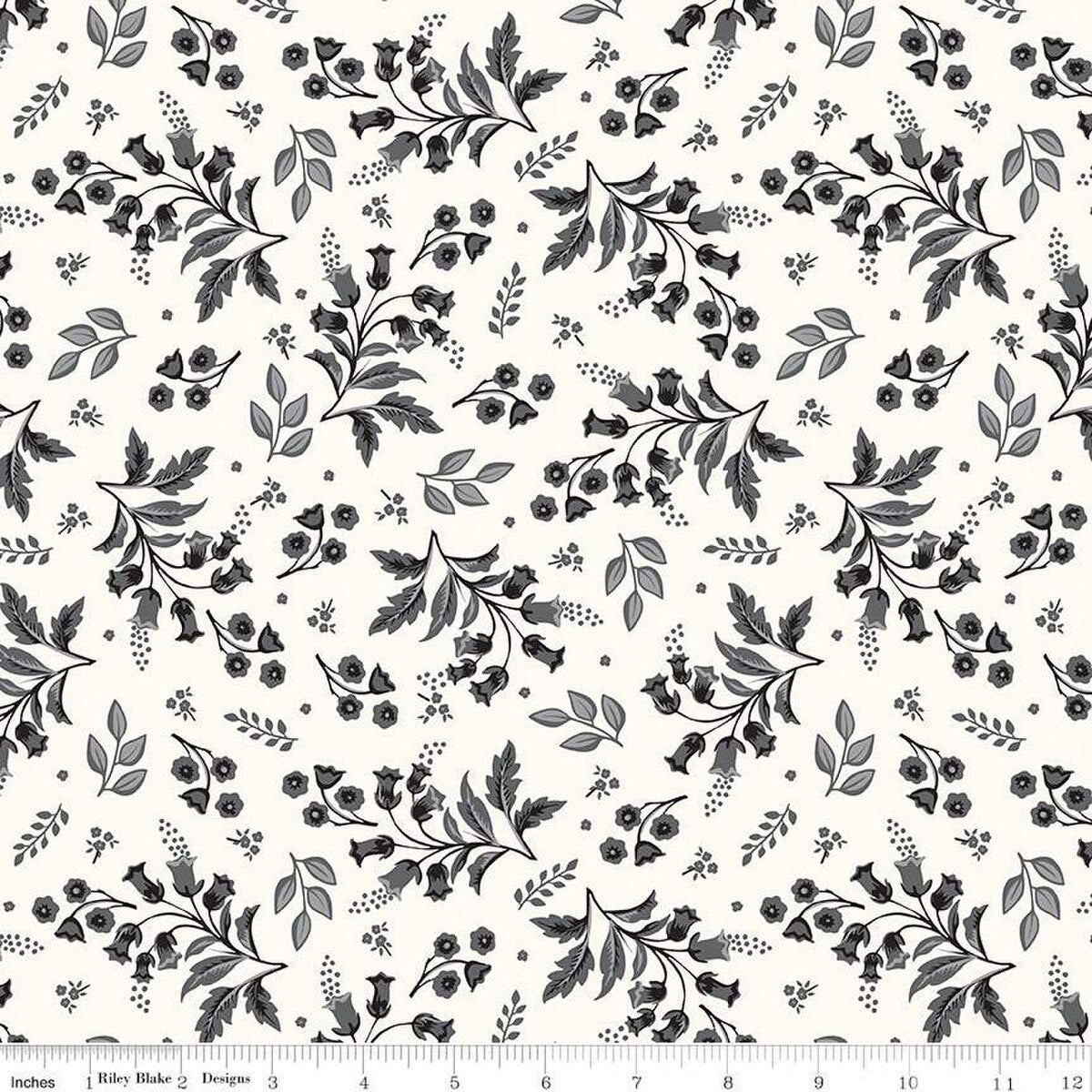 Midnight Meadow Stems Cream - Riley Blake Designs