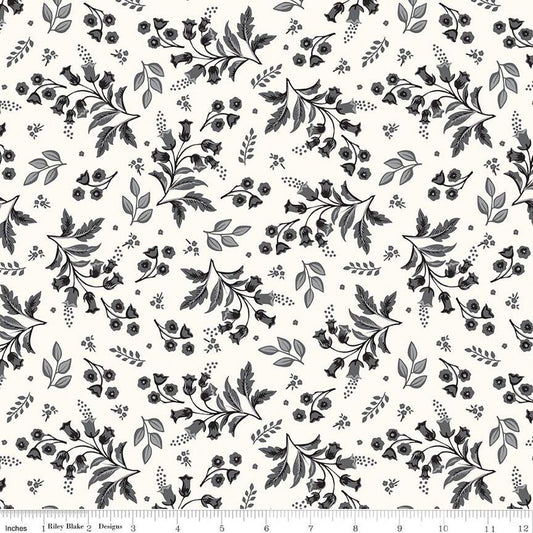 Midnight Meadow Stems Cream - Riley Blake Designs