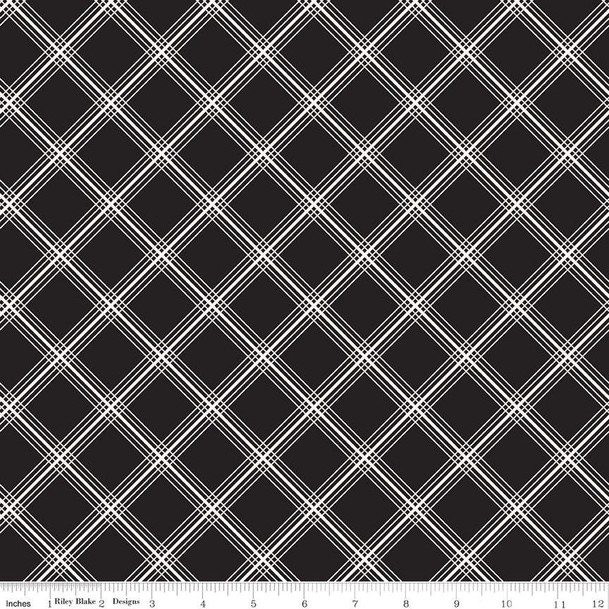 Midnight Meadow Plaid Black - Riley Blake Designs