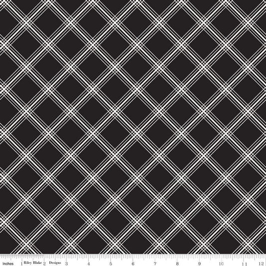 Midnight Meadow Plaid Black - Riley Blake Designs