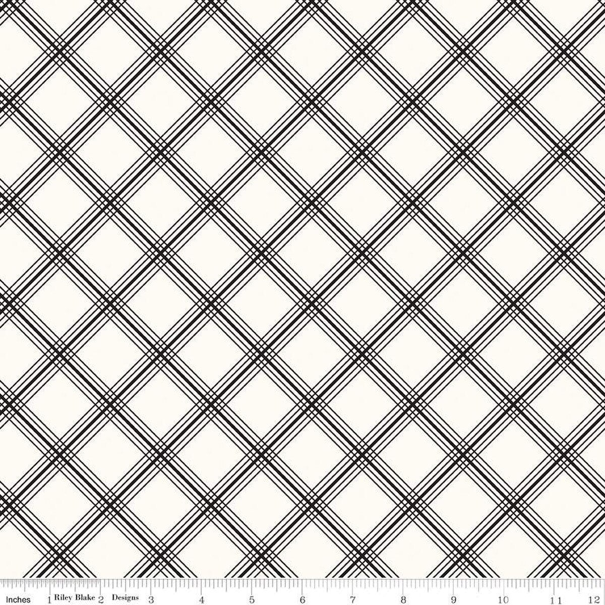 Midnight Meadow Plaid Cream - Riley Blake Designs