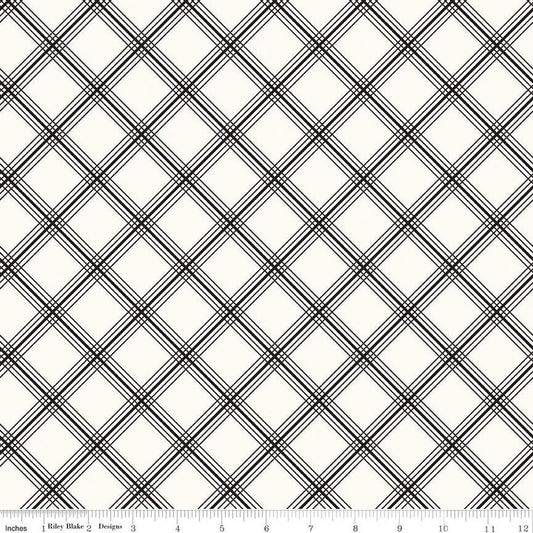 Midnight Meadow Plaid Cream - Riley Blake Designs