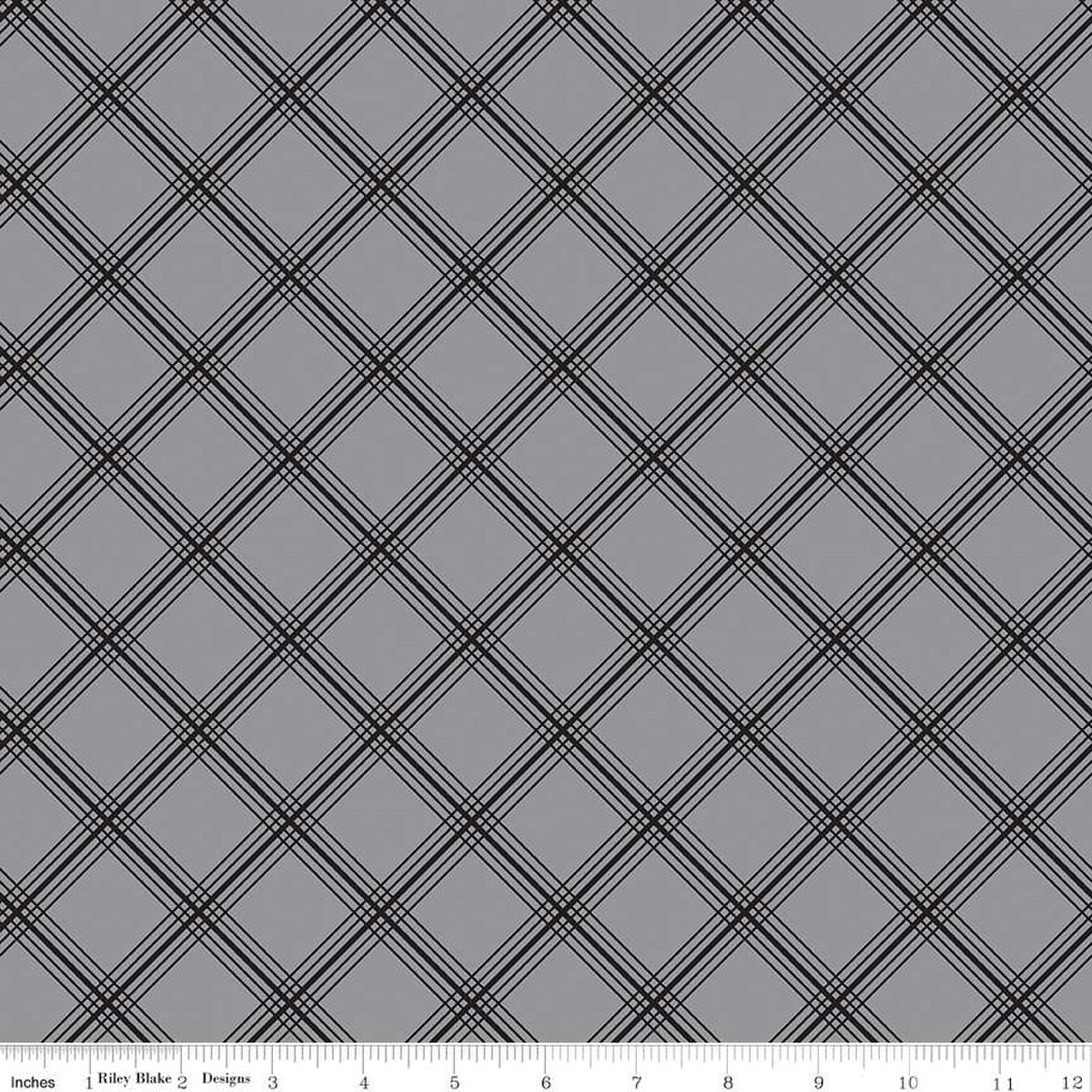 Midnight Meadow Plaid Gray - Riley Blake Designs