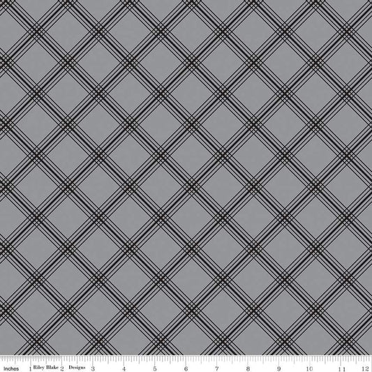 Midnight Meadow Plaid Gray - Riley Blake Designs