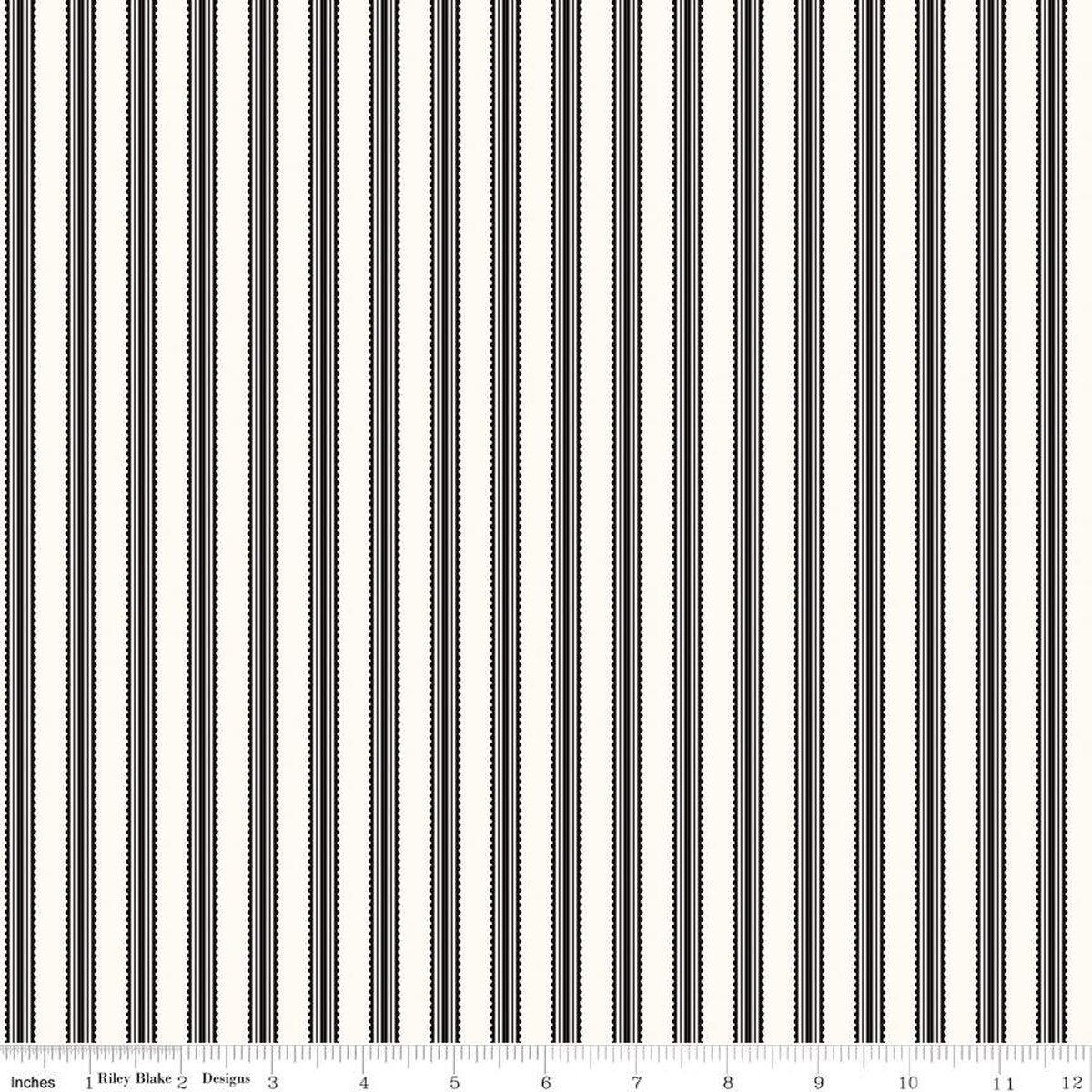 Midnight Meadow Stripes Cream - Riley Blake Designs
