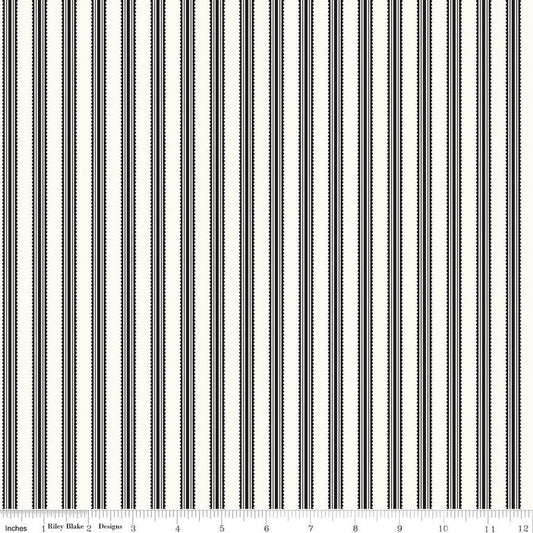 Midnight Meadow Stripes Cream - Riley Blake Designs