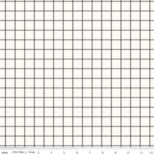 Midnight Meadow Grid Cream - Riley Blake Designs