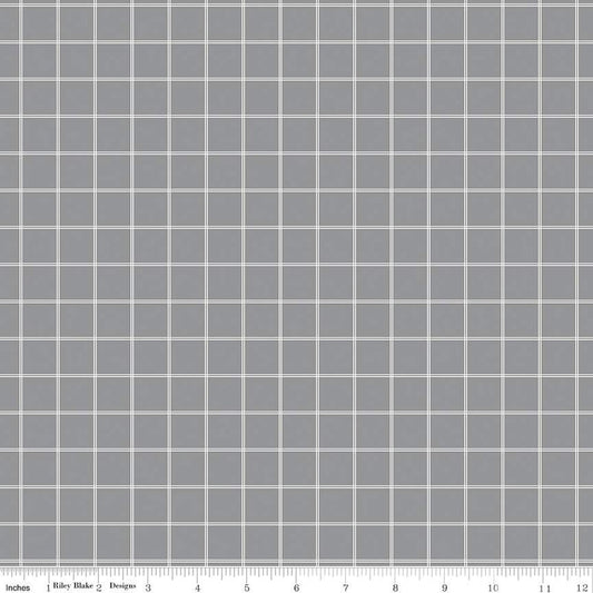 Midnight Meadow Grid Gray - Riley Blake Designs