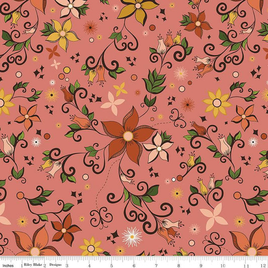 Curated Blooms Main Grapefruit - Riley Blake Designs