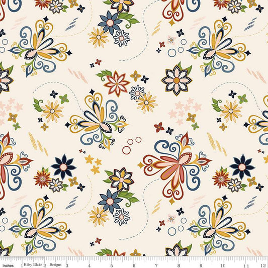 Curated Blooms Dance Cream - Riley Blake Designs