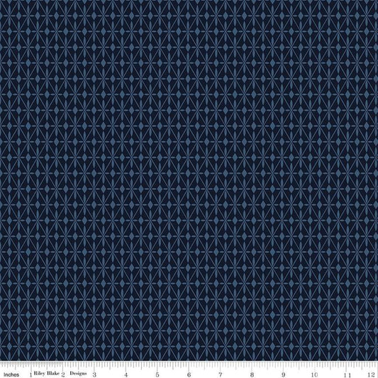 Curated Blooms Mosaic Diamonds Midnight - Riley Blake Designs