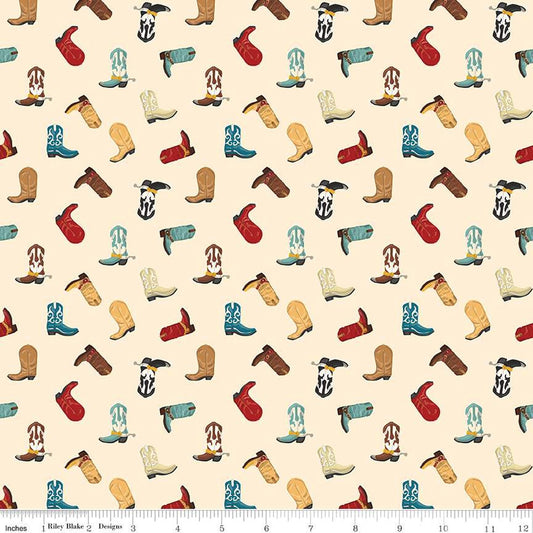 Cowboys Boots Cream - Riley Blake Designs
