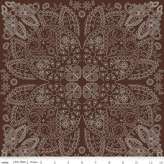 Cowboys Bandana Brown - Riley Blake Designs