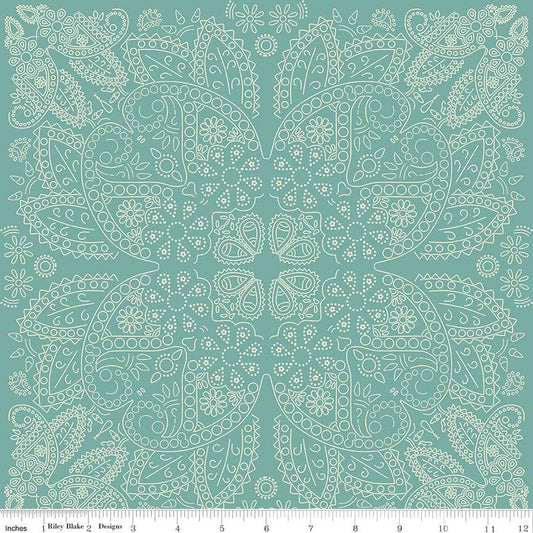 Cowboys Bandana Teal - Riley Blake Designs