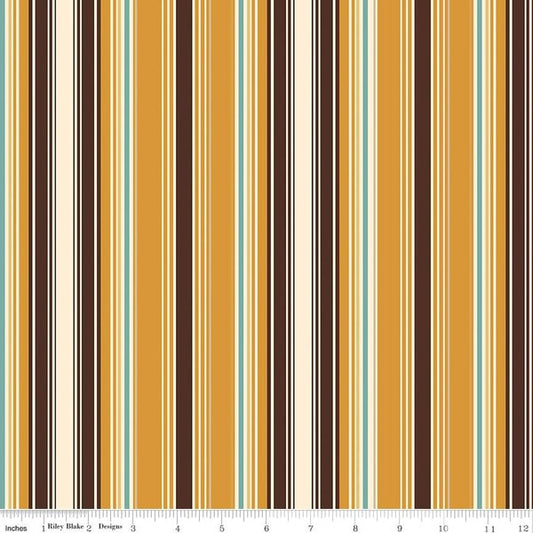 Cowboys Stripes Ochre - Riley Blake Designs
