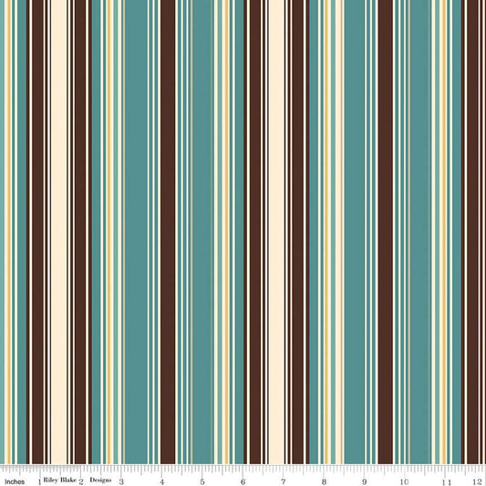 Cowboys Stripes Teal - Riley Blake Designs