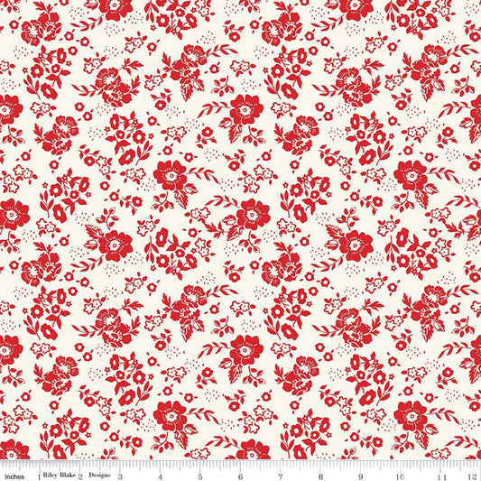 Freedom Garden Medium Floral White - Riley Blake Designs