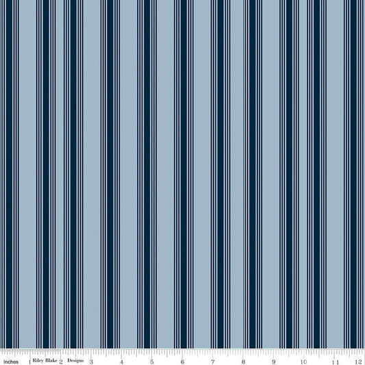 Freedom Garden Stripes Sky - Riley Blake Designs